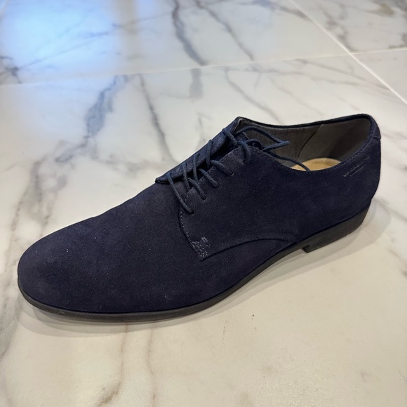 Navy Blue Suede Dress Shoes - Picture 4 of 4